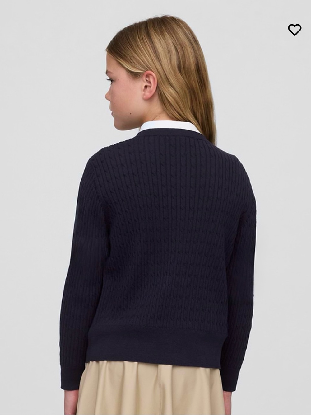 Gap Kids Cable-Knit Cardigan Navy Blue | S (6/7) Girl